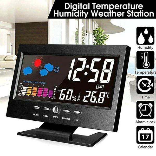 đ„đ„ Moniteur numĂ©rique de tempĂ©rature et d'humiditĂ© Ă LED prĂ©visions mĂ©tĂ©o rĂ©veil de bureau Ă LED (50% de rĂ©duction sur le dernier jour)