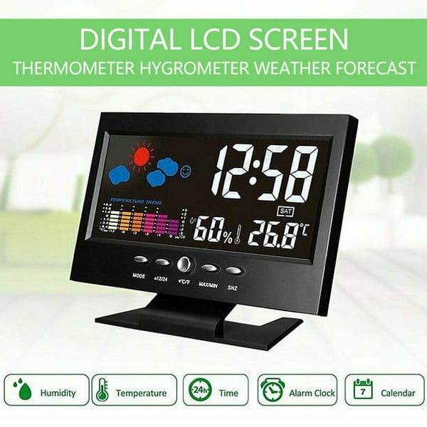 đ„đ„ Moniteur numĂ©rique de tempĂ©rature et d'humiditĂ© Ă LED prĂ©visions mĂ©tĂ©o rĂ©veil de bureau Ă LED (50% de rĂ©duction sur le dernier jour)
