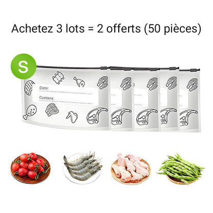 🥢Sac de Conservation en Aluminium Reutilisable et Fermable🌍Parfait pour Stocker et Protéger Vos Aliments!