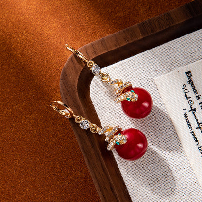 Boucles d'Oreilles Plaquées Or de Serpent avec Perles