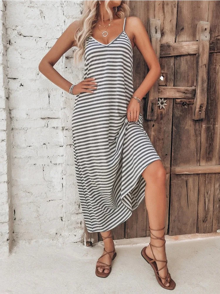 Robe rayée pour femme - Polyvalente et parfaite