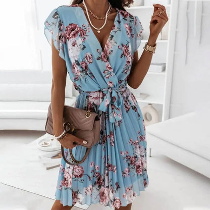 Robe de luxe décontractée à fleurs pour femmes