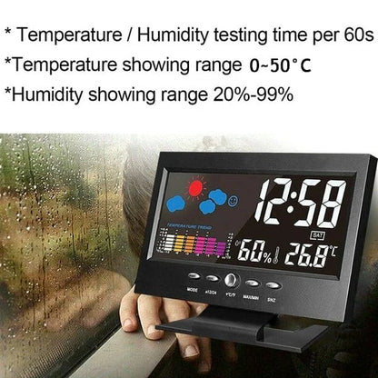 🔥🔥 Moniteur numérique de température et d'humidité à LED prévisions météo réveil de bureau à LED (50% de réduction sur le dernier jour)