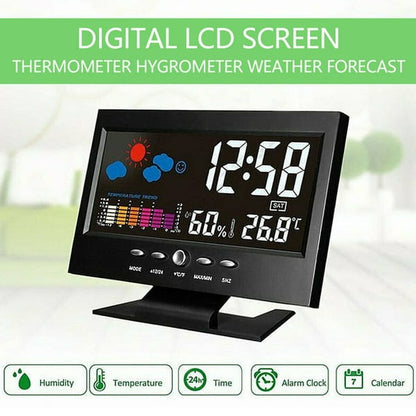 🔥🔥 Moniteur numérique de température et d'humidité à LED prévisions météo réveil de bureau à LED (50% de réduction sur le dernier jour)