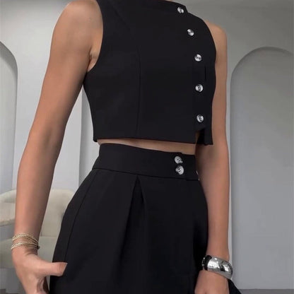 💥Free Shiping🌷Women's Elegant 2 Piece Outfits Sleeveless Top & High Waist Pants