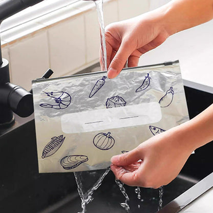 🥢Sac de Conservation en Aluminium Reutilisable et Fermable🌍Parfait pour Stocker et Protéger Vos Aliments!