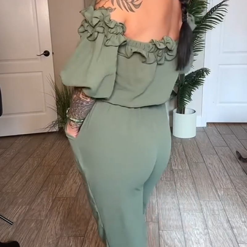 👗Summer Sale 50% OFF🌹 🔥Off-Shoulder Frill Design Jumpsuit 